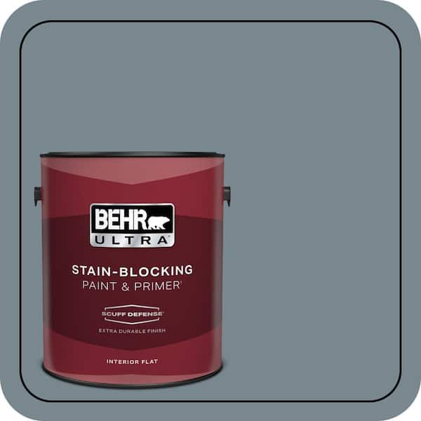 BEHR ULTRA 1 gal. #N470-5 Norwegian Blue Extra Durable Flat Interior Paint & Primer (2)