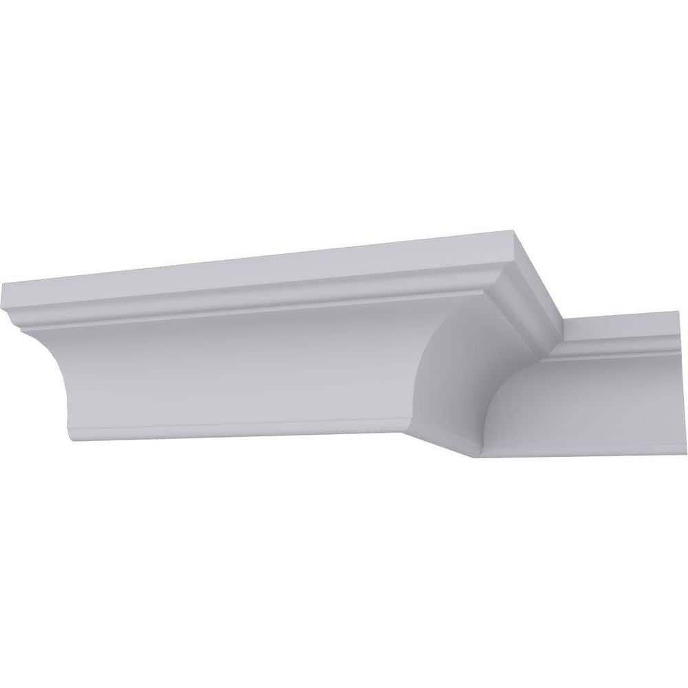 Ekena Millwork 3-1/ in. x 3-3/8 in. x 4-7/8 in. x 94-1/2 in. Holmdel Traditional Smooth Polyurethane Crown Moulding (12-Pack) (1)