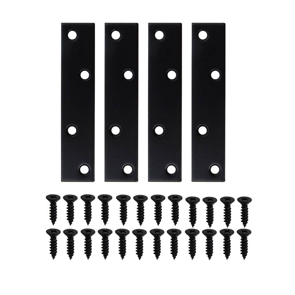 Everbilt (4-Pack) 4 in. Black Mending Plate (2)