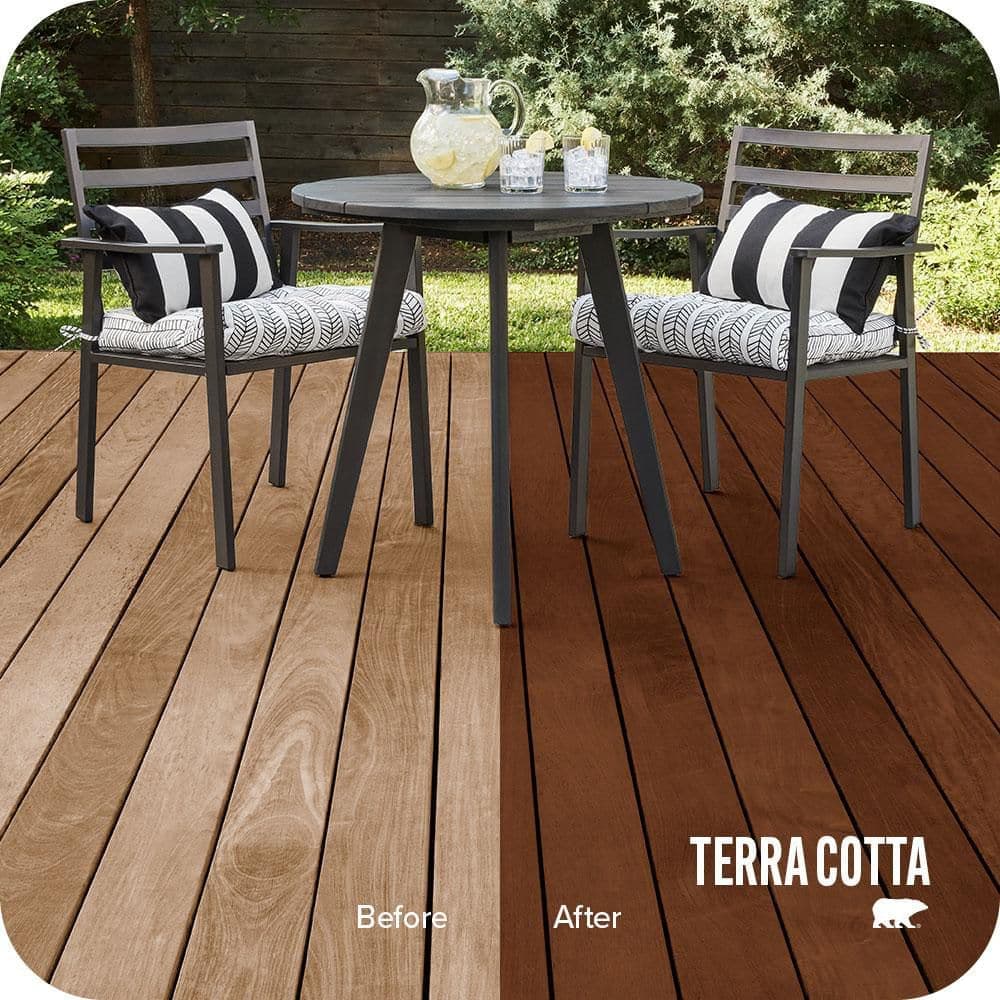 BEHR PREMIUM 1 gal. #ST-118 Terra Cotta Semi-Transparent Waterproofing Exterior Wood Stain and Sealer (2)