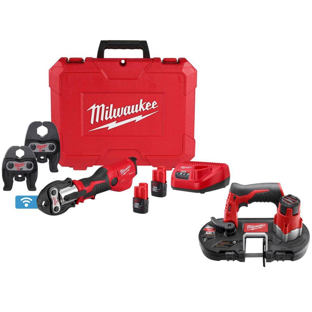 Milwaukee M12 12-Volt Lithium-Ion FORCE Logic Press Tool Kit with ONE-KEY and M12 Sub-Compact Band Saw (1)