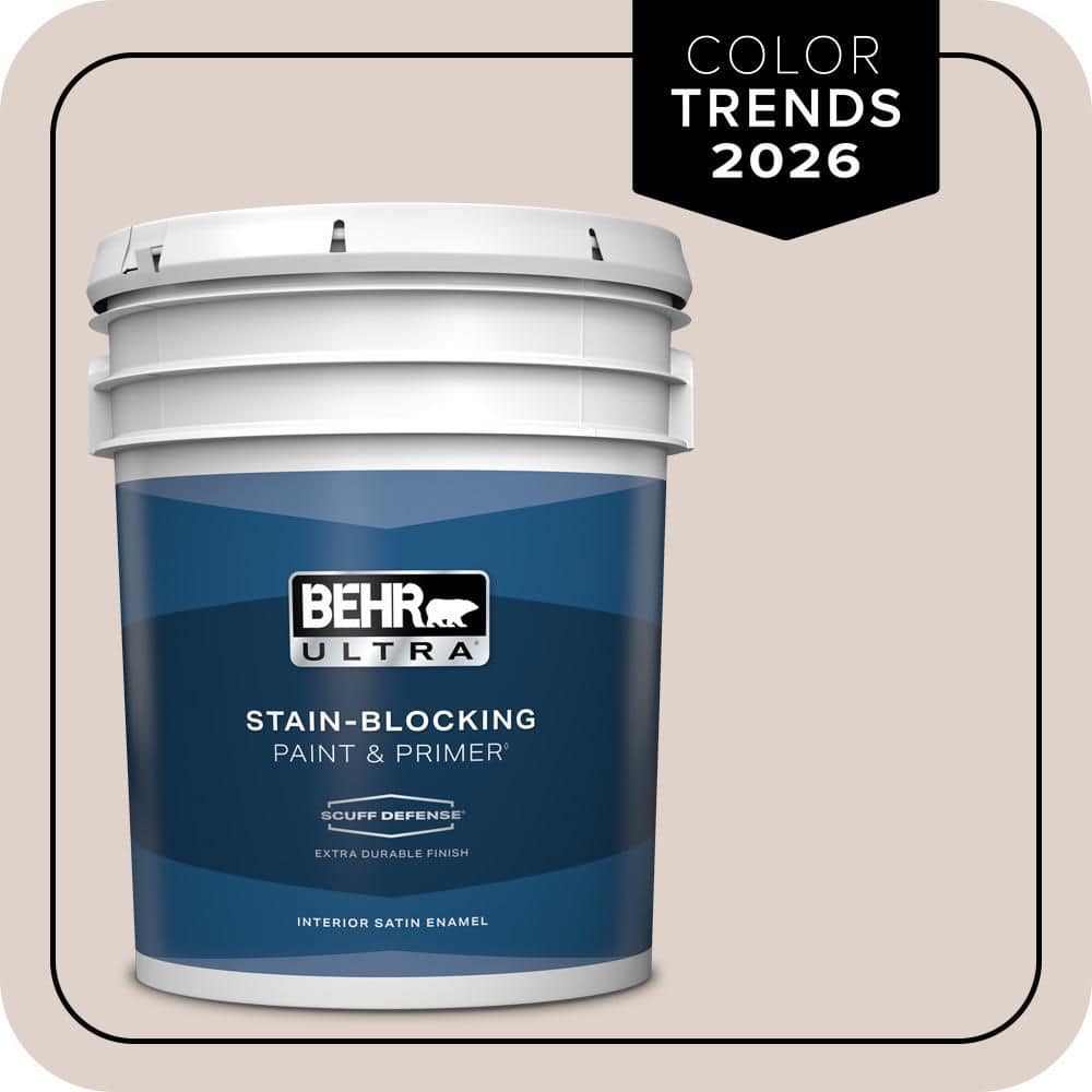 BEHR ULTRA 5 gal. #N150-1 Mocha Ice Extra Durable Satin Enamel Interior Paint & Primer