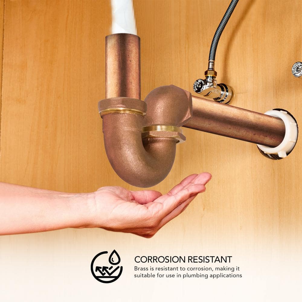 PLUMBFLEX 2 in. IPS x 1-1/2 in. LA Pattern Trap for Tubular Drain Applications, Brass (2)