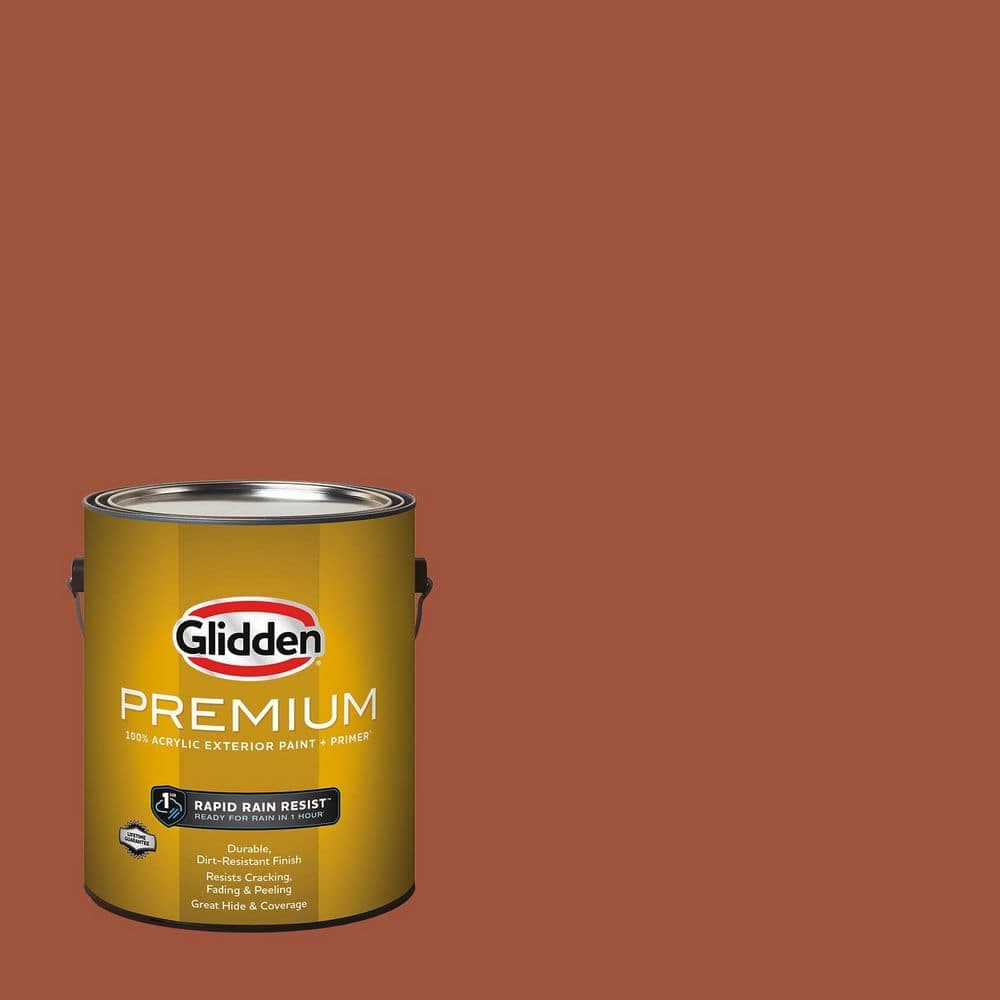 Glidden Premium 1 gal. PPG1063-7 Ancient Copper Semi-Gloss Exterior Latex Paint
