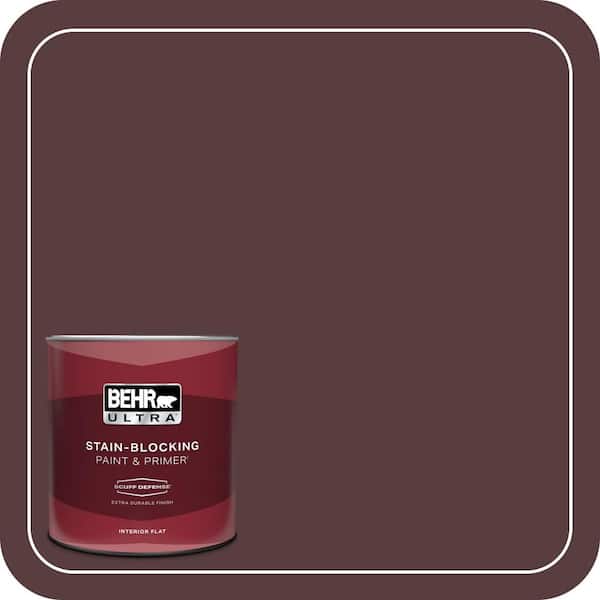 BEHR ULTRA 1 qt. #PPU1-02 Divine Wine Extra Durable Flat Interior Paint & Primer (2)