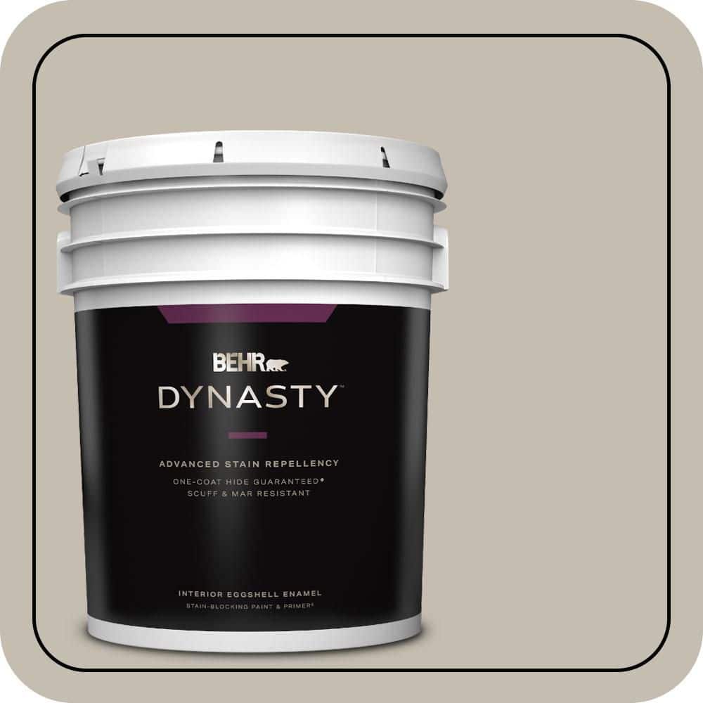 BEHR DYNASTY 5 gal. #N320-3 Tanglewood One-Coat Hide Eggshell Enamel Interior Stain-Blocking Paint & Primer