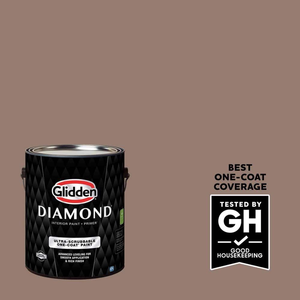 Glidden Diamond 1 gal. Peppered Pecan PPG1074-5 Satin Interior Paint with Primer