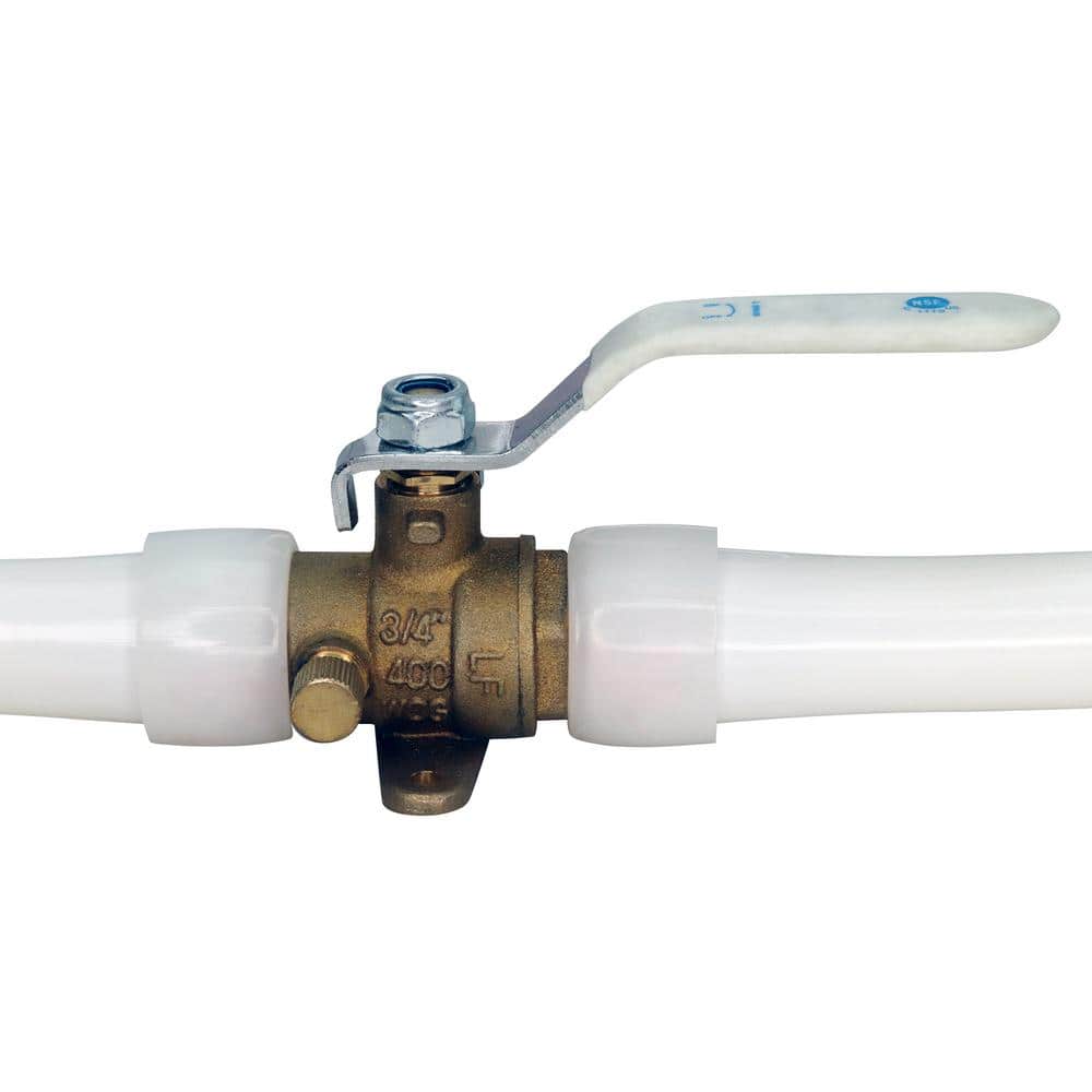 Apollo 3/4 in. Brass PEX-A Barb Ball Valve with Drain and Mounting Pad (2)