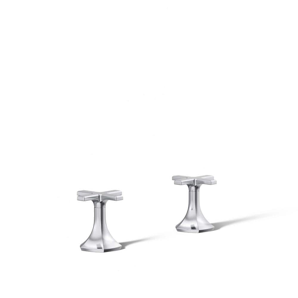 KOHLER Occasion Cross Bathroom Sink Faucet Handles in Polished Chrome