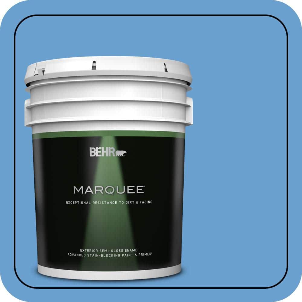 BEHR MARQUEE 5 gal. #P520-4 Cornflower Semi-Gloss Enamel Exterior Paint & Primer