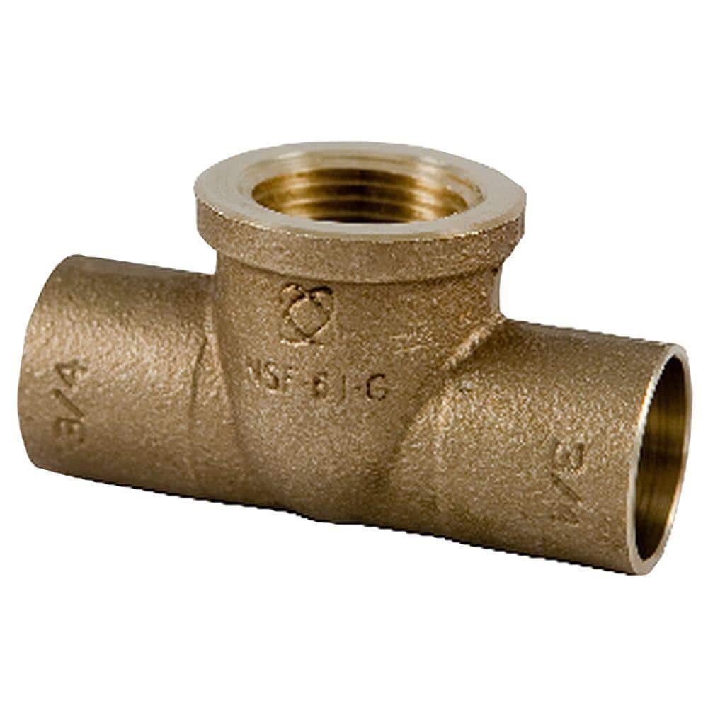 Everbilt 1/2 in. Forged Bronze Lead-Free Cup Cup FIP Tee Fitting
