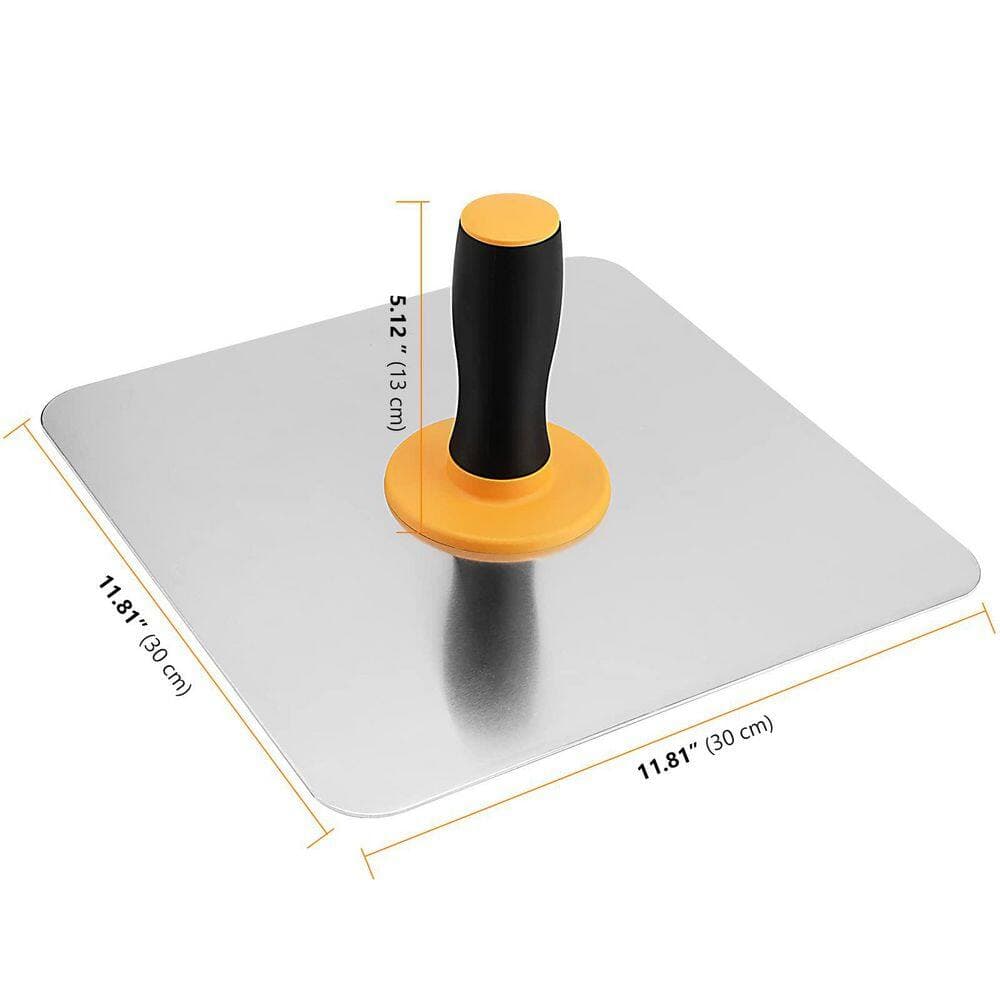Laybus 2-Piece 12 x 12 in. Aluminium Plastering Drywall Hawk with Yellow Soft Grip Handle for Cement, Mortar, Drywall (2)
