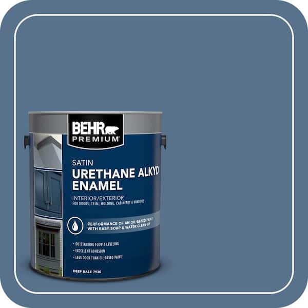BEHR PREMIUM 1 gal. #PPU14-01 Arrowhead Lake Urethane Alkyd Satin Enamel Interior/Exterior Paint (2)
