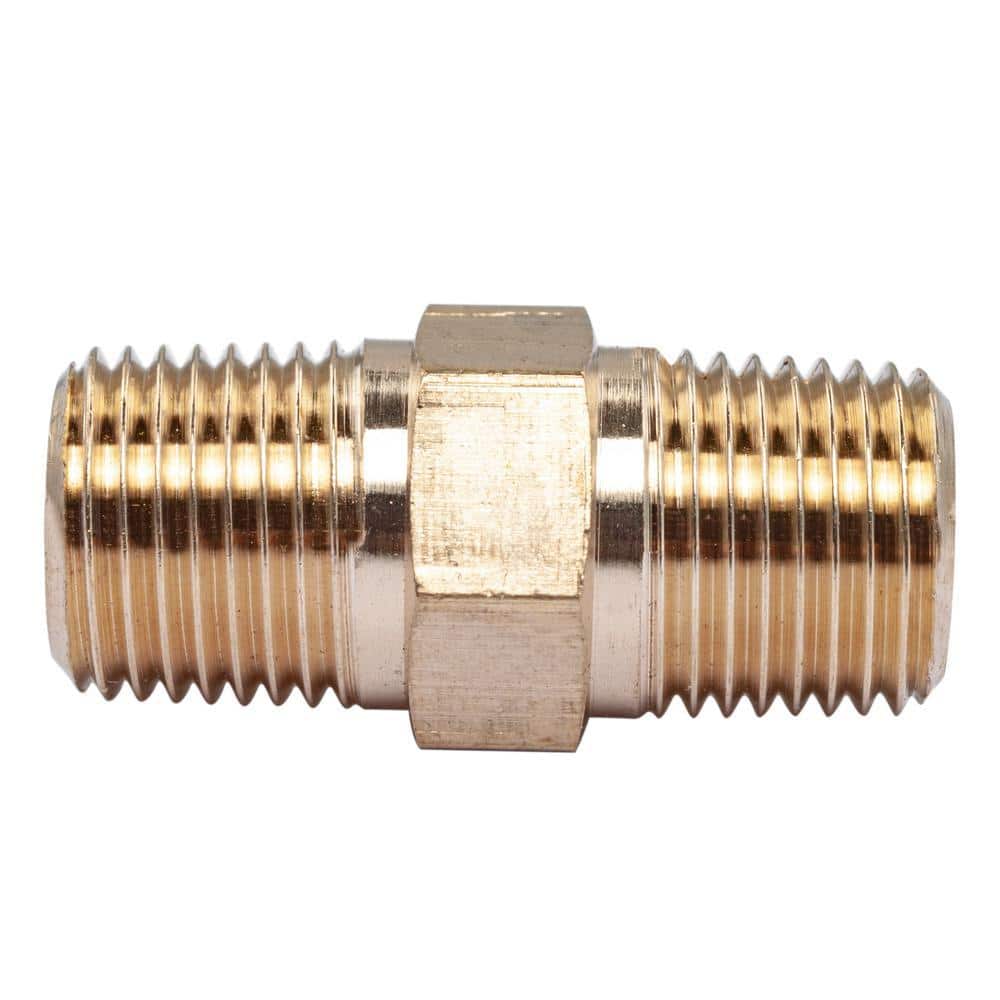 LTWFITTING 1/8 in. MIP Brass Pipe Hex Nipple Fitting (50-Pack)