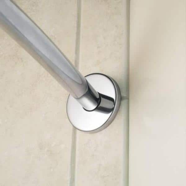 MOEN 60 in. Low Profile Curved Shower Rod Flange in Brushed Stainless Steel (2)