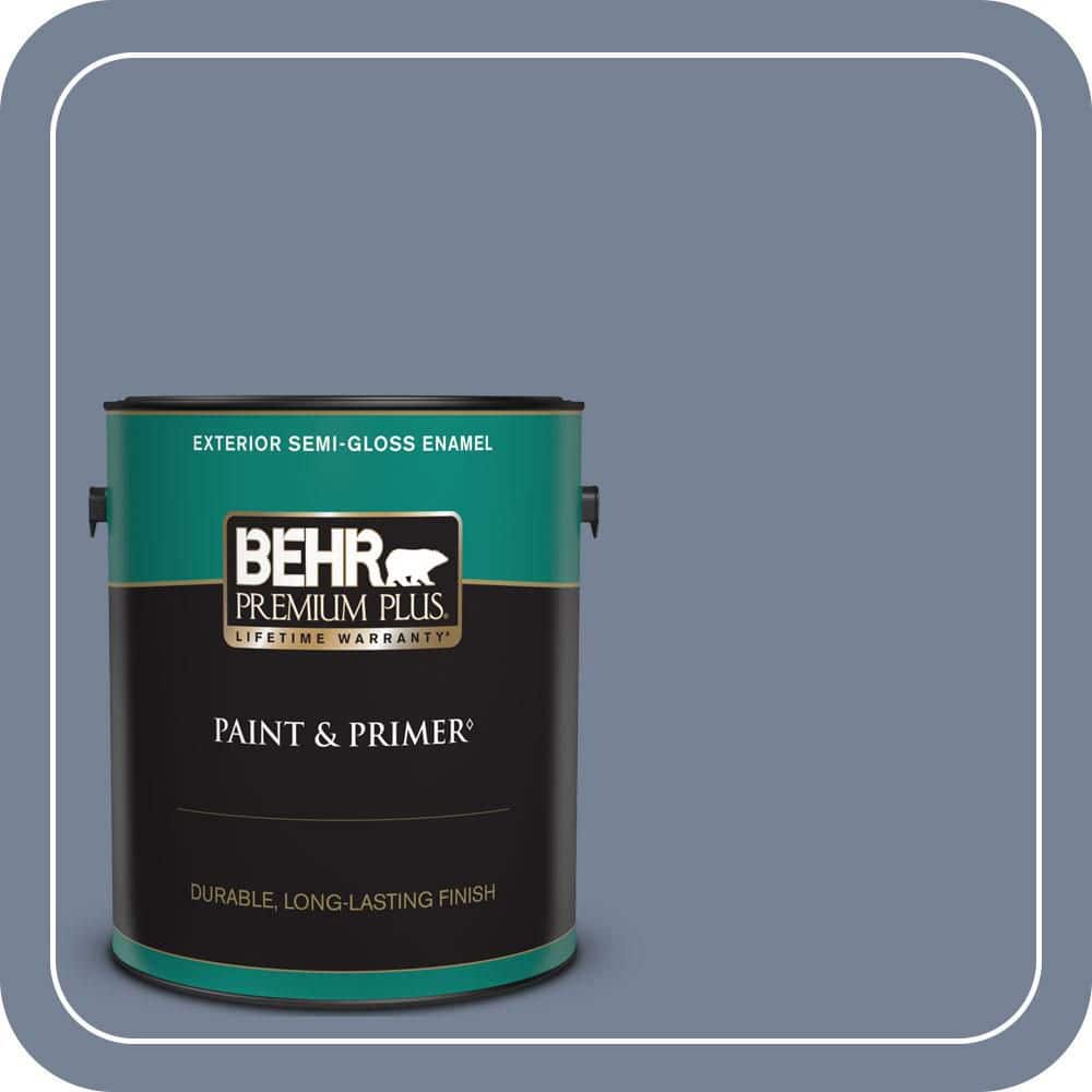 BEHR PREMIUM PLUS 1 gal. #PPU15-07 Tranquil Pond Semi-Gloss Enamel Exterior Paint & Primer
