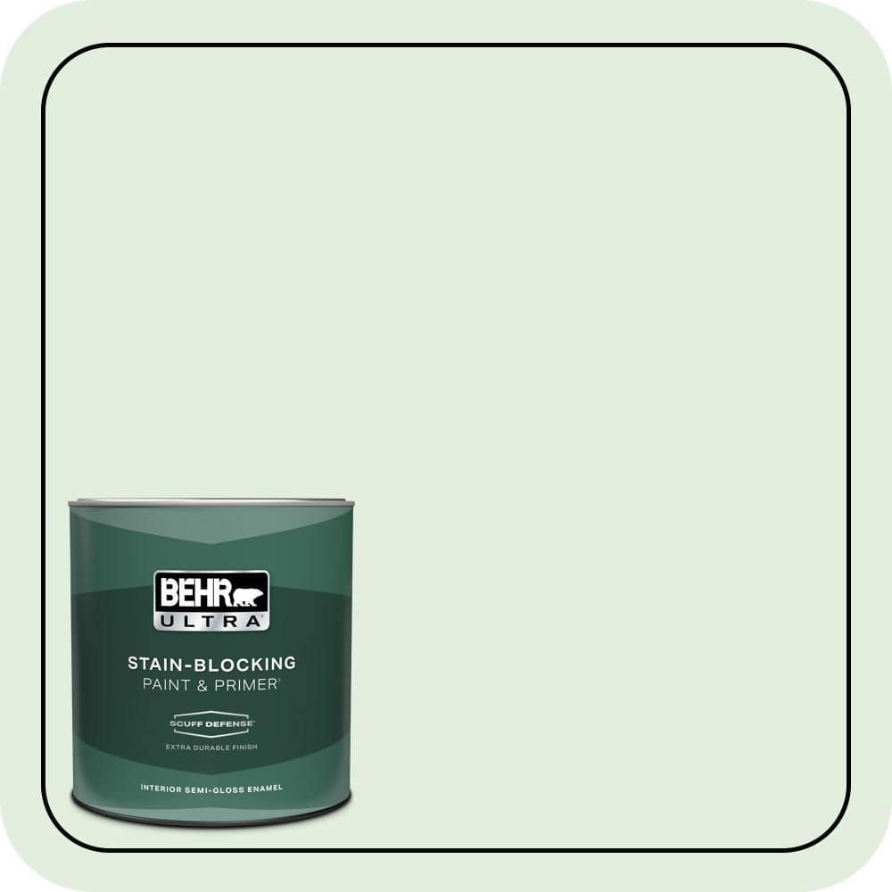 BEHR ULTRA 1 qt. #460C-2 Spearmint Stick Extra Durable Semi-Gloss Enamel Interior Paint & Primer