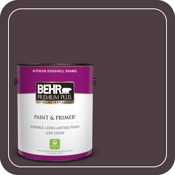 BEHR PREMIUM PLUS 1 gal. #T18-04 Nocturne Shade Eggshell Enamel Low Odor Interior Paint & Primer (2)