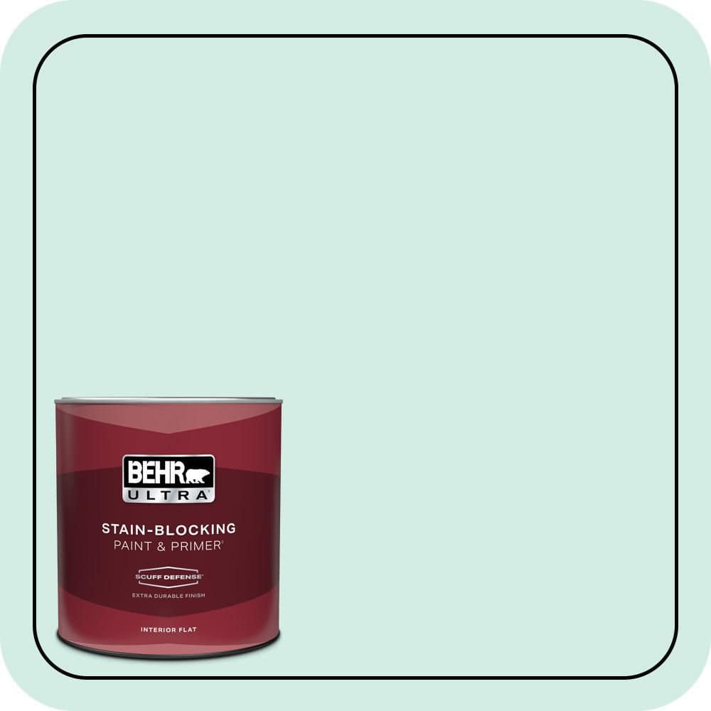 BEHR ULTRA 1 qt. #490C-2 Adriatic Mist Extra Durable Flat Interior Paint & Primer