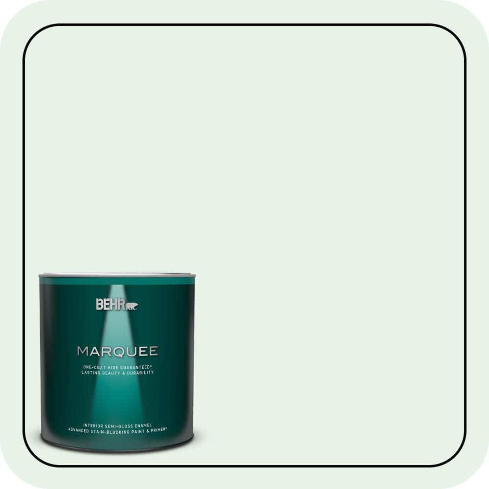 BEHR MARQUEE 1 qt. #470C-1 Mint Fizz Semi-Gloss Enamel Interior Paint & Primer
