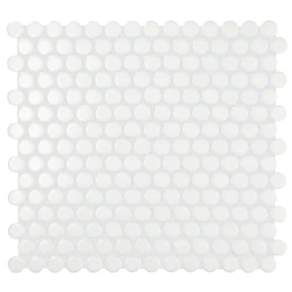 Daltile Restore Satin White 11 in. x 13 in. Matte Ceramic Penny Round Mosaic Tile (1.06 sq. ft. /Each) (2)