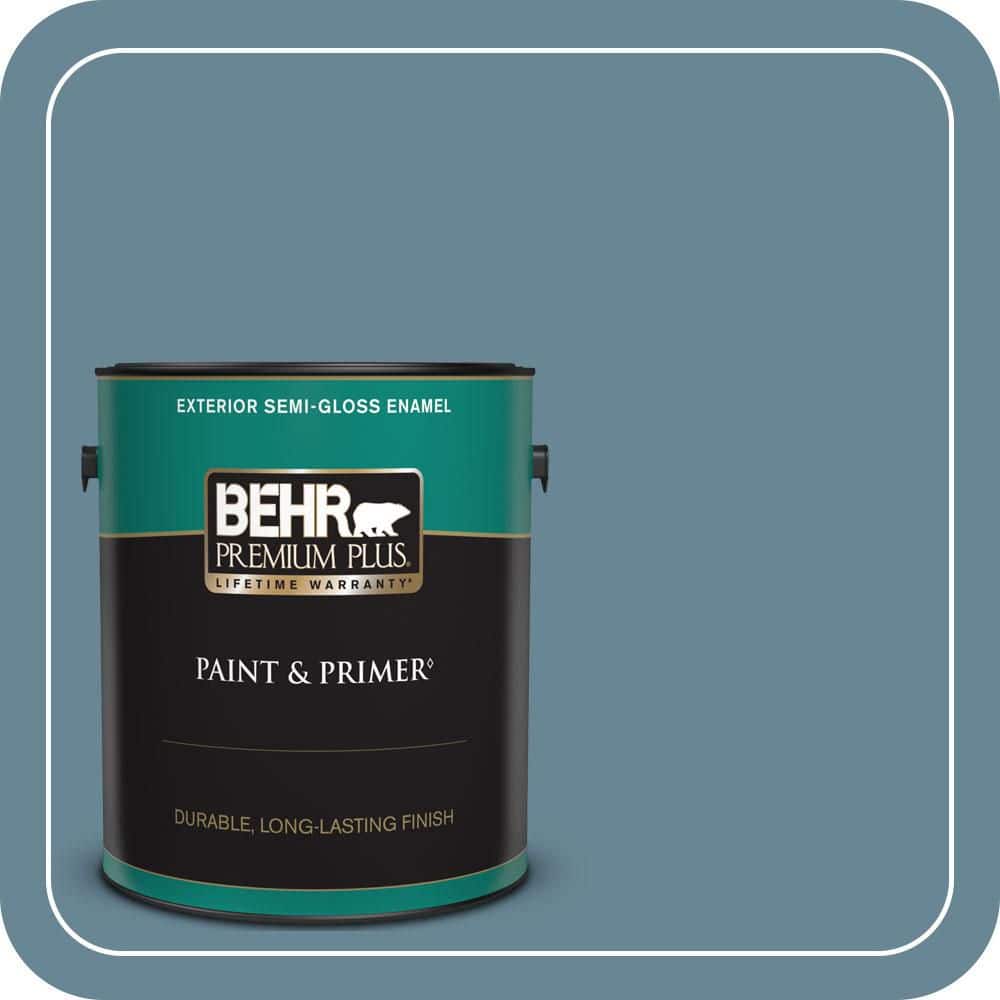 BEHR PREMIUM PLUS 1 gal. #MQ5-60 South Pacific Semi-Gloss Enamel Exterior Paint & Primer
