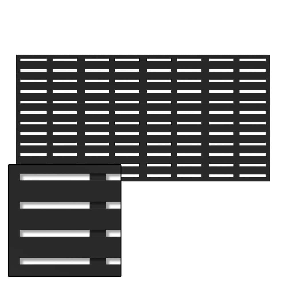 Barrette Outdoor Living 3 ft. x 6 ft. Boardwalk Black Polypropylene Decorative Screen Panel