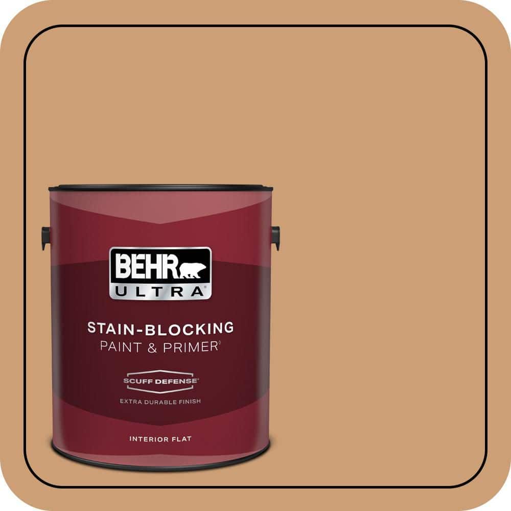 BEHR ULTRA 1 gal. #S250-4 Fresh Croissant Extra Durable Flat Interior Paint & Primer (1)