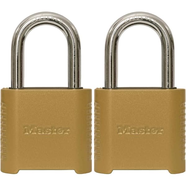 Master Lock Outdoor Combination Lock, 1-1/2 in. Shackle, Resettable, 2 Pack (2)