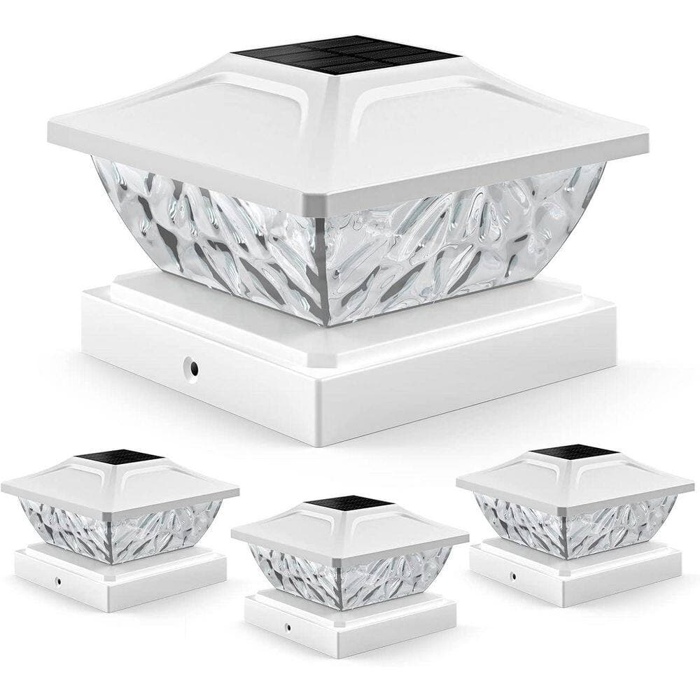 Afoxsos 4 Pack Outdoor Waterproof Solar Post Cap Lights with 2 Mode Brightness for 4 x 4 4.5 x 4.5 5 x 5 Posts Garden Decor (2)