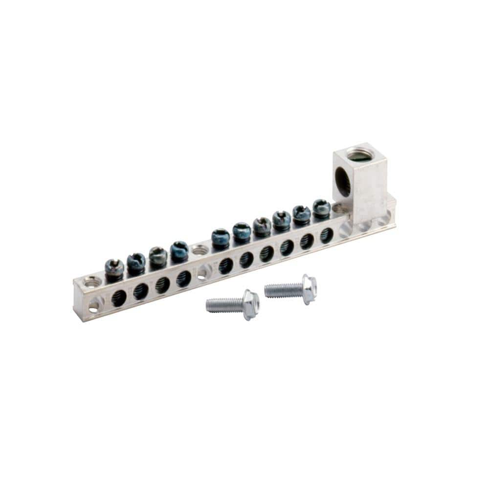 Eaton BR and CH 10 Terminal Plug-On Neutral Ground Bar with 2/0 Lug