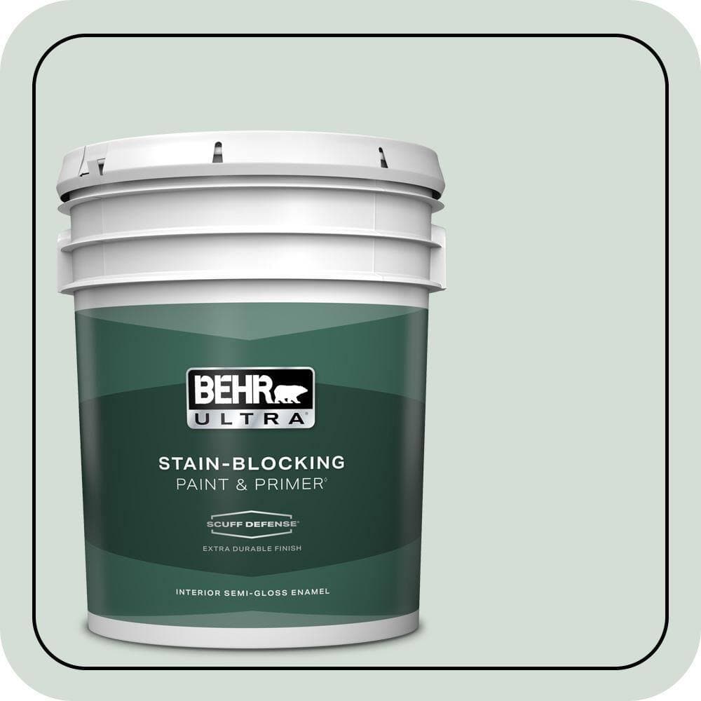 BEHR ULTRA 5 gal. #700E-2 Lime Light Extra Durable Semi-Gloss Enamel Interior Paint & Primer