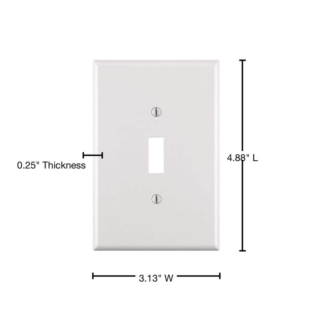 Leviton 1-Gang White Toggle Plastic Jumbo/Oversized Wall Plate (1-Pack) 88101-W (4)