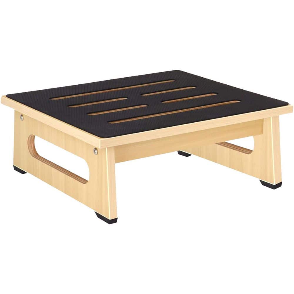 Unbranded 1 Step Stool for Adults and Seniors with Non-Slip Rubber Surface, 5.5 Heavy Duty Wooden Step Stool, 450 lbs. Capacity