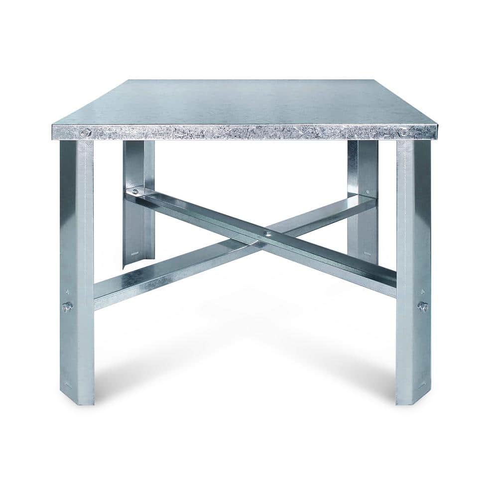 PLUMBFLEX 21 in. Square Water Heater Stand in Galvanized Steel