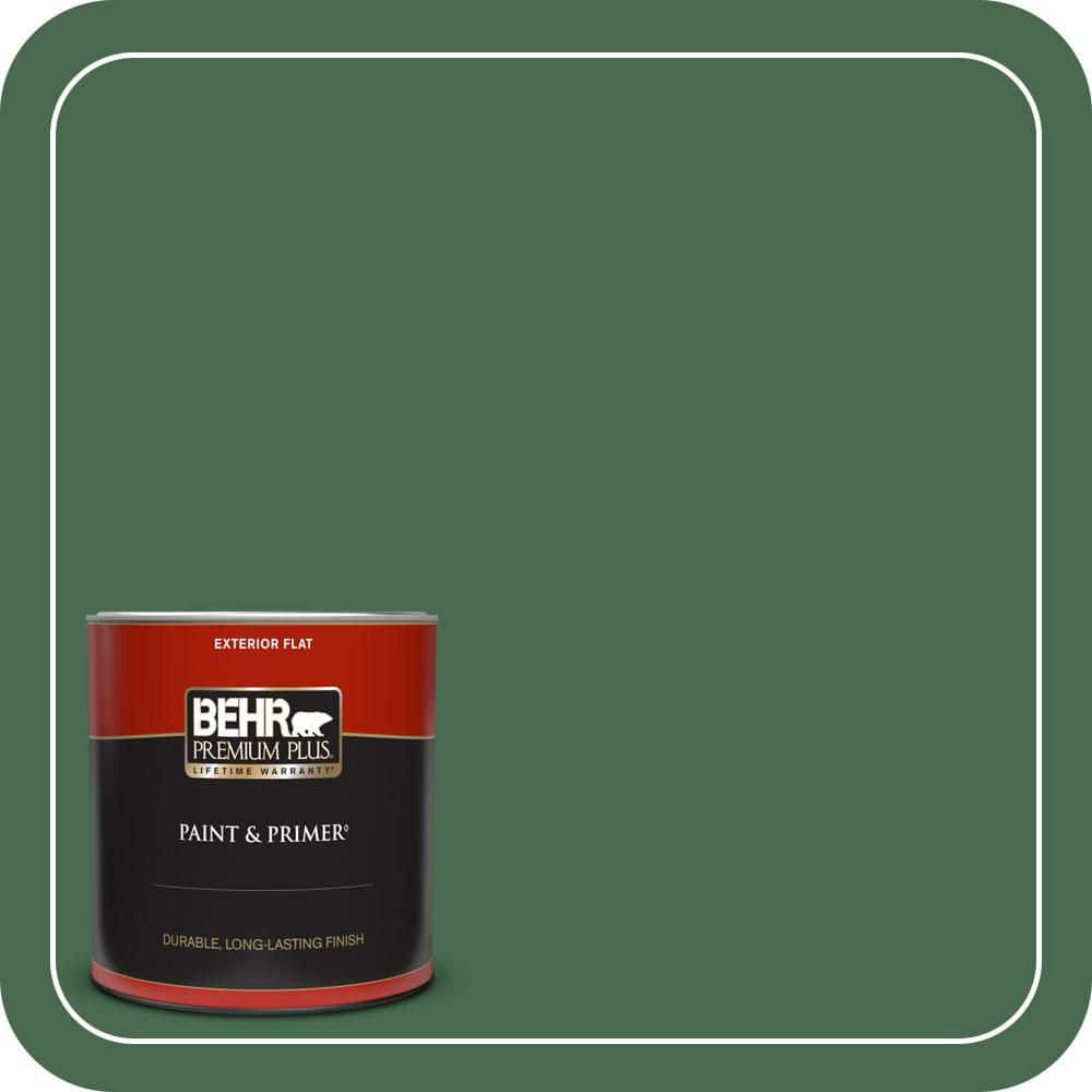 BEHR PREMIUM PLUS 1 qt. #460D-7 Sabal Palm Flat Exterior Paint & Primer