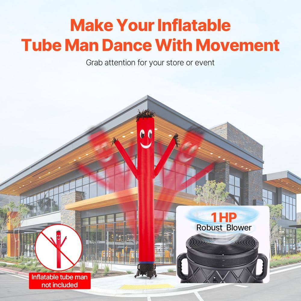 VEVOR Inflatable Tube Man Blower 1 HP 18 in. Air Dancers Blower Fan in Gray for Waving Inflatable Tube Guy (No Inflatable) (2)