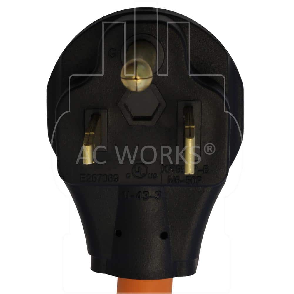 AC WORKS 1.5 ft. 6-50P Welder Plug to 6-30R 3-Prong 30 Amp 250-Volt Commerical HVAC Female Adapter (3)