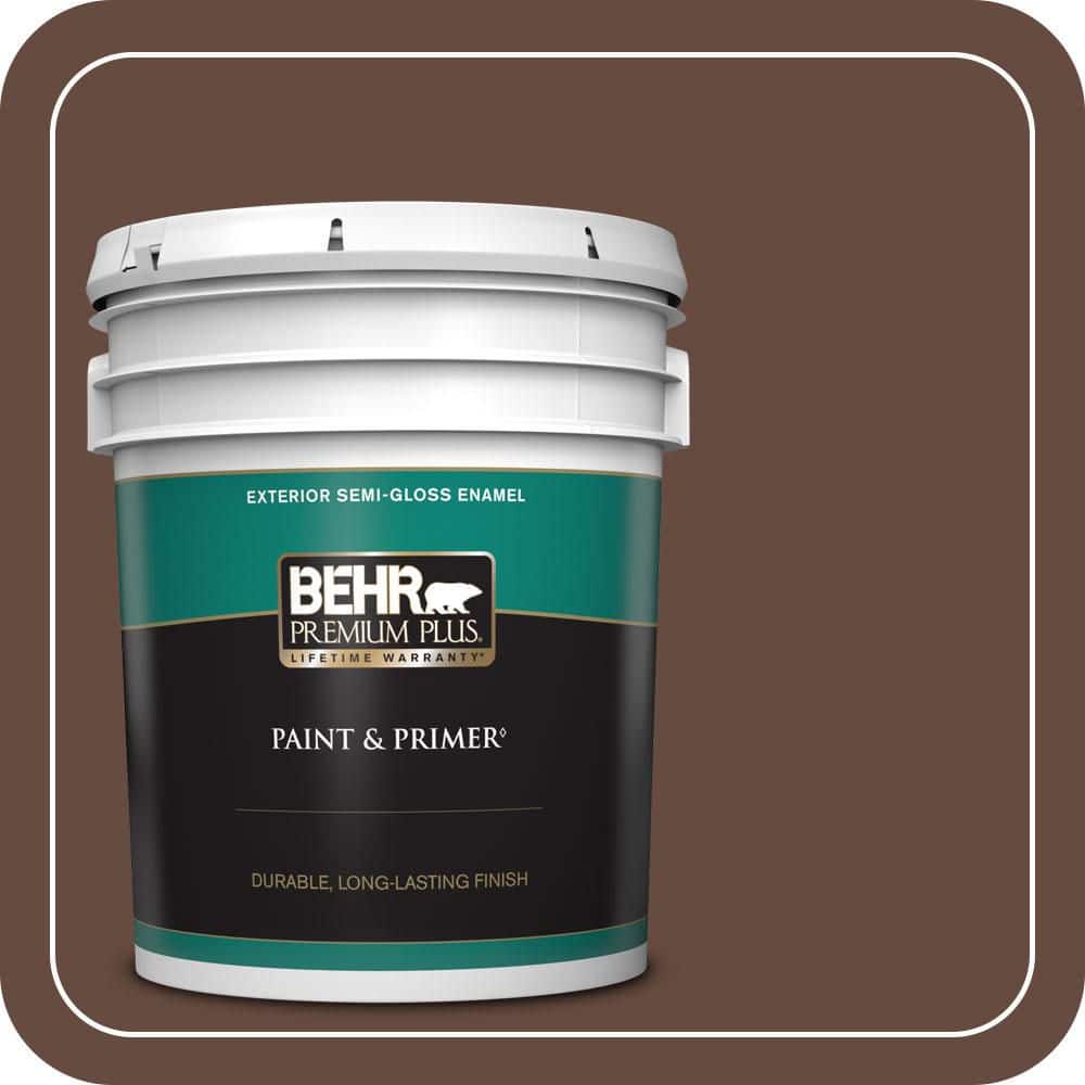 BEHR PREMIUM PLUS 5 gal. #QE-16 Earth Chicory Semi-Gloss Enamel Exterior Paint & Primer
