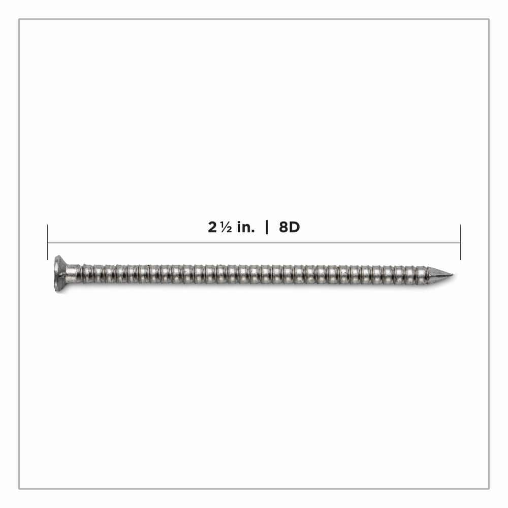 PRO-FIT 2-1/2 in. 8D 316 Stainless Steel Ring Shank Siding Nail 1 lb. (196-Count) (2)