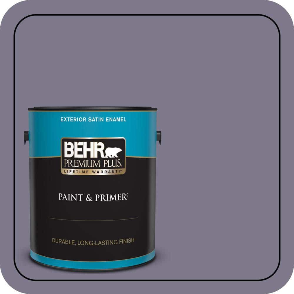 BEHR PREMIUM PLUS 1 gal. #N560-5 Solitaire Satin Enamel Exterior Paint & Primer