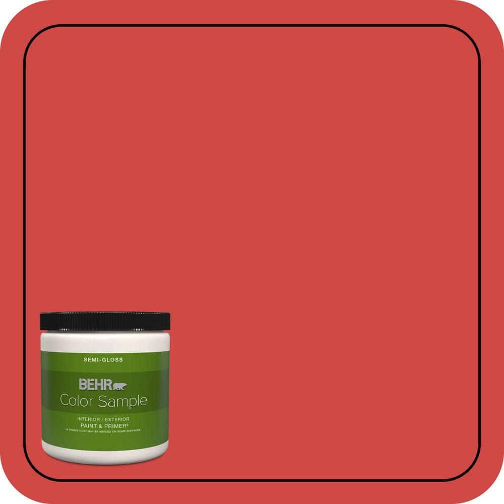 BEHR PREMIUM PLUS 8 oz. #P170-6 Race Car Stripe Semi-Gloss Interior/Exterior Paint & Primer Color Sample