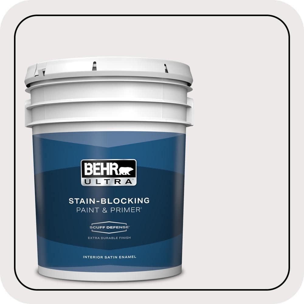 BEHR ULTRA 5 gal. #670E-1 Timeless Day Extra Durable Satin Enamel Interior Paint & Primer