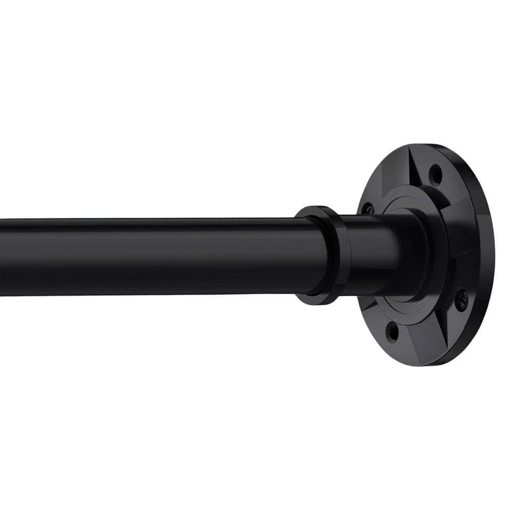 Lynzavix 31 to 112 in. Stainless Steel Adjustable Tension Shower Curtain Rod with Anti-Slip Rubber Pads in Matte Black (1)