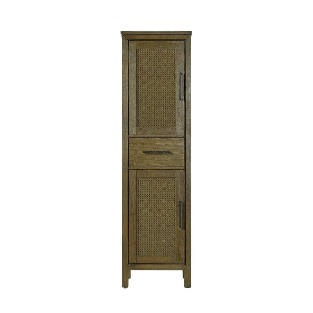 TIMELESS HOME 20 in. W x 18 in. D x 72 in. H Brown Freestanding Linen Cabinet (1)