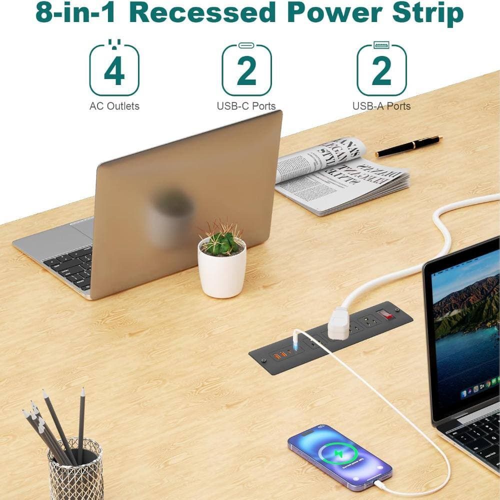 Unbranded Recessed Power Strip with USB-C 65W, 4 Outlets 2 USB-C & 2 USB-A Ports, , Black (3)
