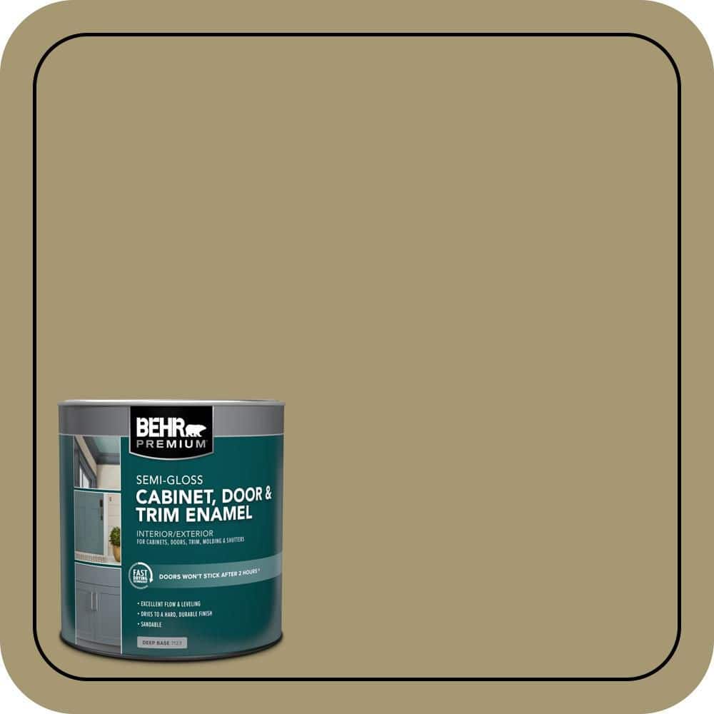 BEHR PREMIUM 1 qt. #S330-5 Dried Chive Semi-Gloss Enamel Interior/Exterior Cabinet, Door & Trim Paint