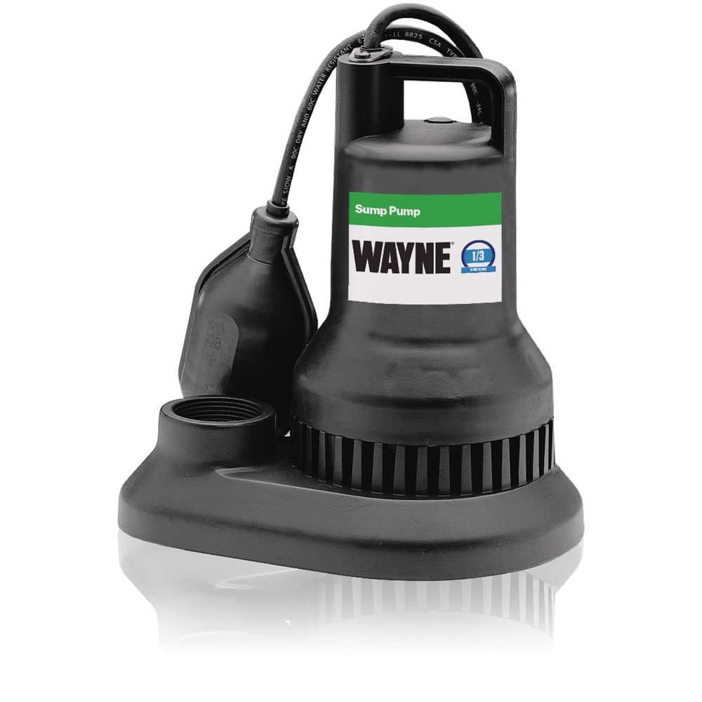 Wayne 1/3 HP 3	000 gph Thermoplastic Tethered Float Switch AC Sump Pump 8 ft. (2)