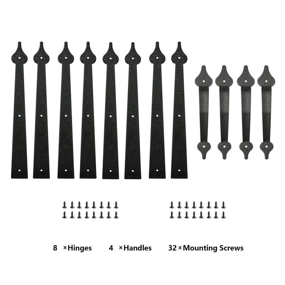Numhew 2-Pack Black Powder Coated, Rust Resistant Carbon Steel Garage Door Hardware Kit, Easy Indoor Outdoor Installation (3)