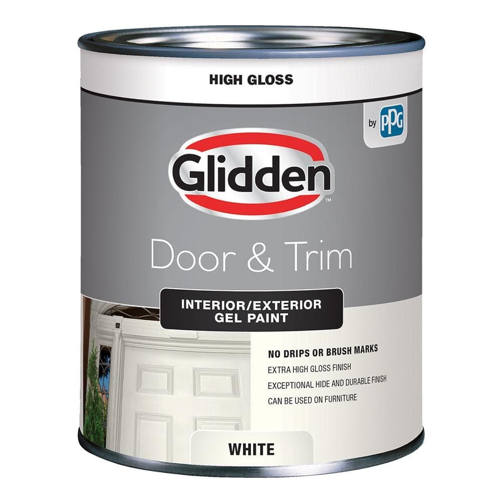 Glidden Trim and Door 1 qt. Bright White Gloss Interior/Exterior Oil Paint (1)